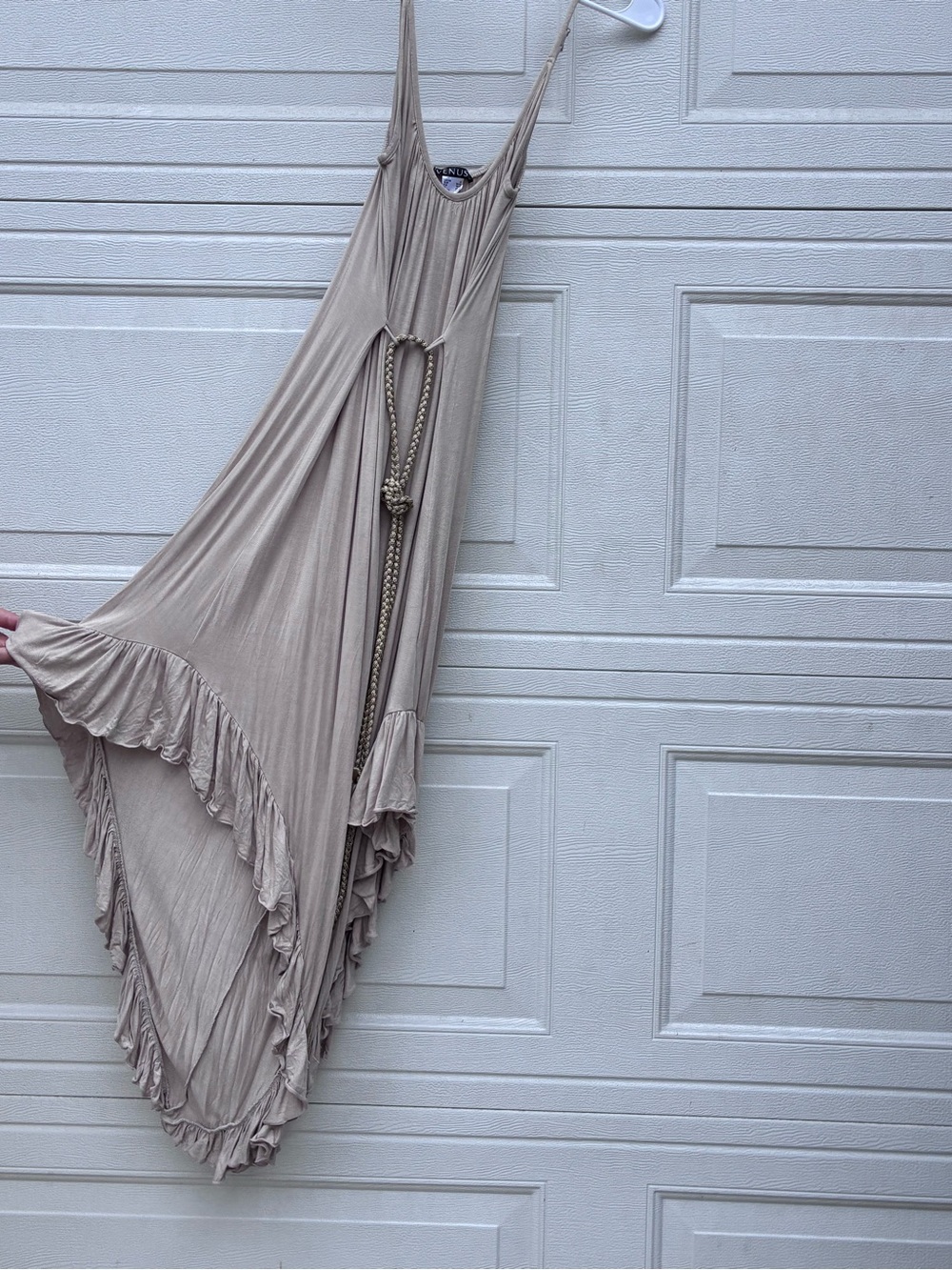 VENUS Blush Beige Pleated Maxi Skirt